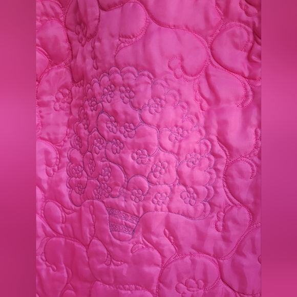 Charles & CO Pink Quilted Embroidered House Coat 1960s - Picture 4 of 6